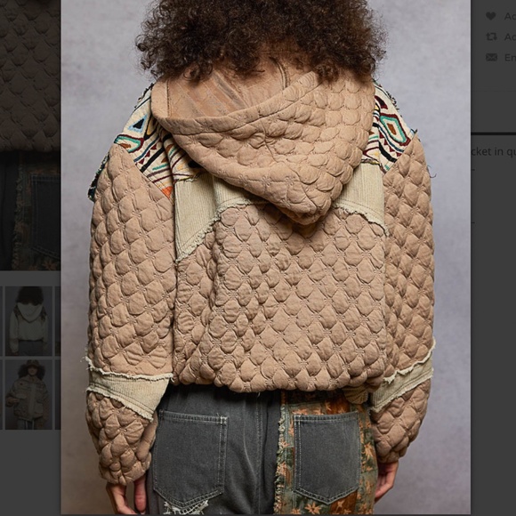 POL “ Aria 3 “ POL Quilted Mock Neck Jacket with Jacquard Contrast 88 - Picture 5 of 6